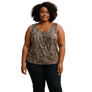 Jonathan Martin Gold and Black Ruched Tank Top